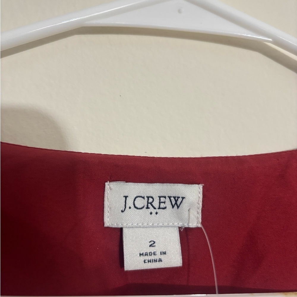 J Crew Long-Sleeve Peplum Top in Satin-Crepe Red Women's 2 - Picture 3 of 15